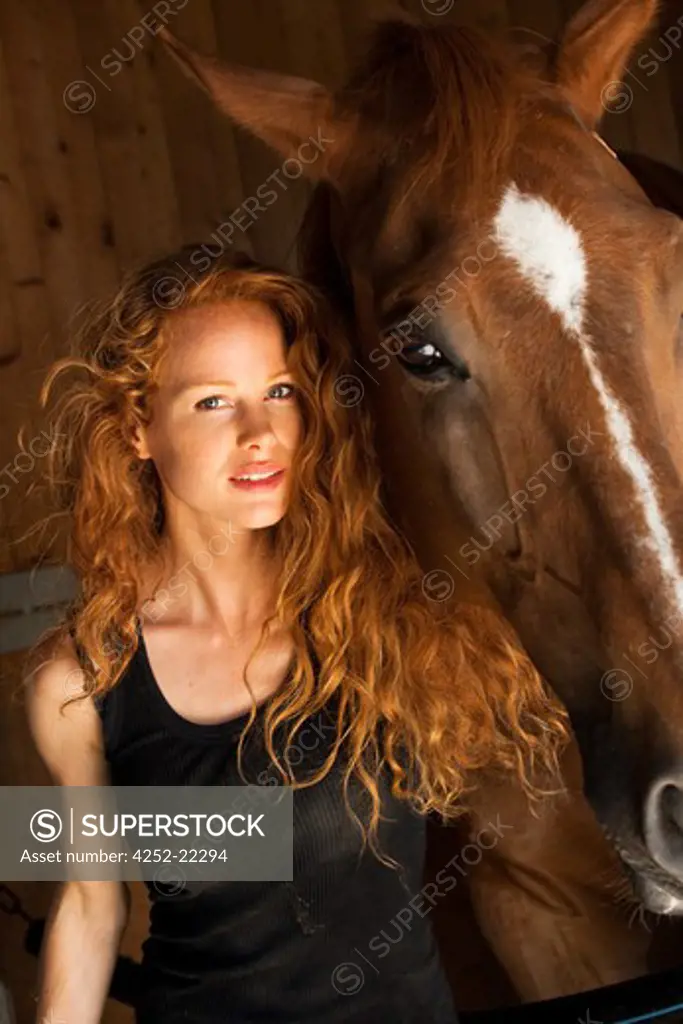 Woman horse