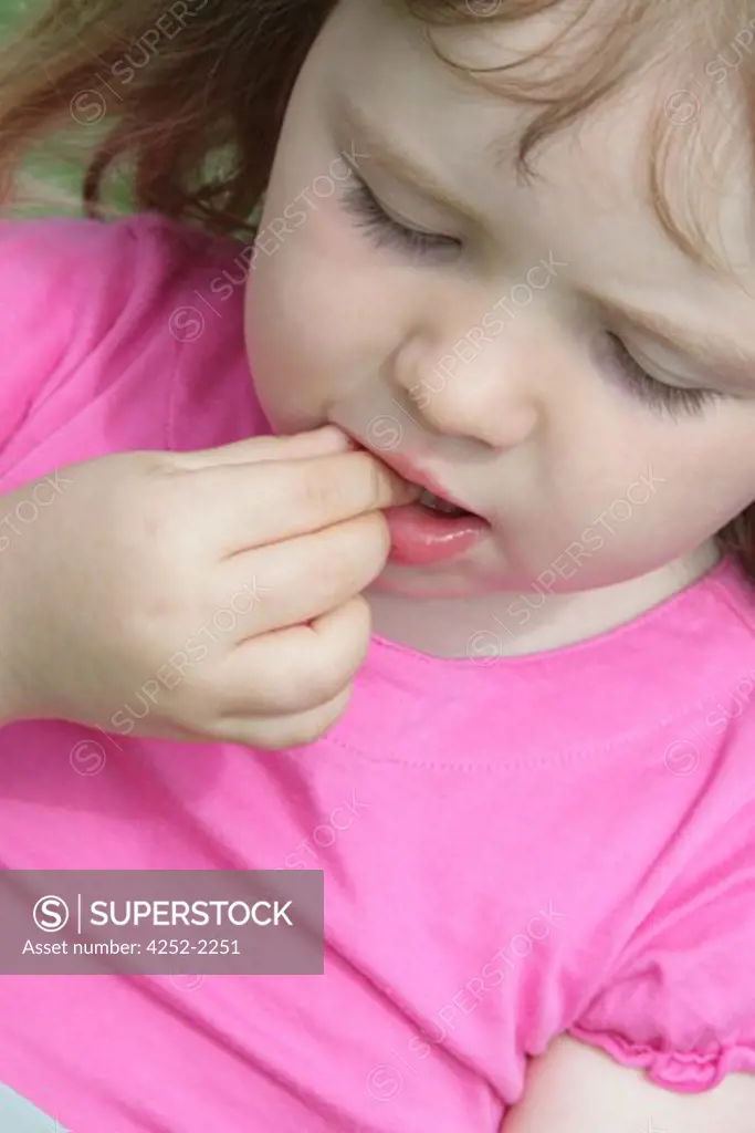 Little girl eating