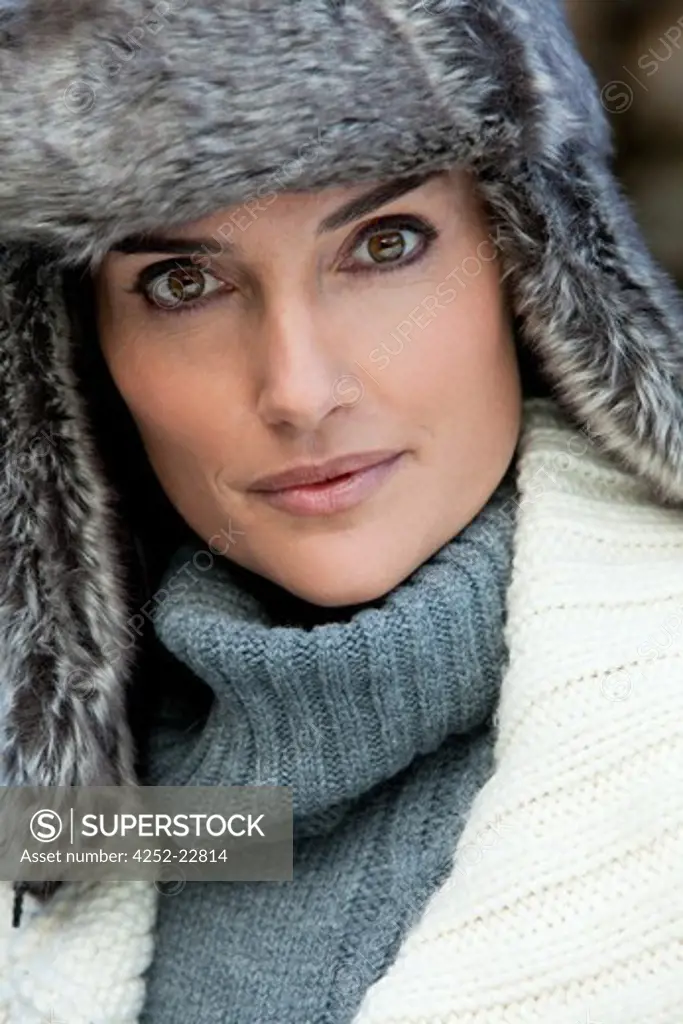 Woman fur hat