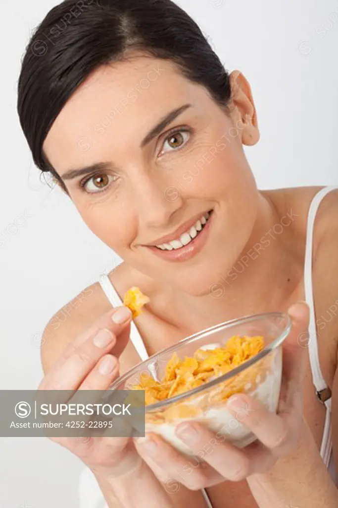 Woman cereals bowl