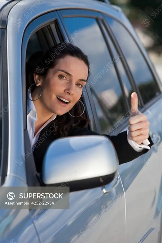 Woman car positiving
