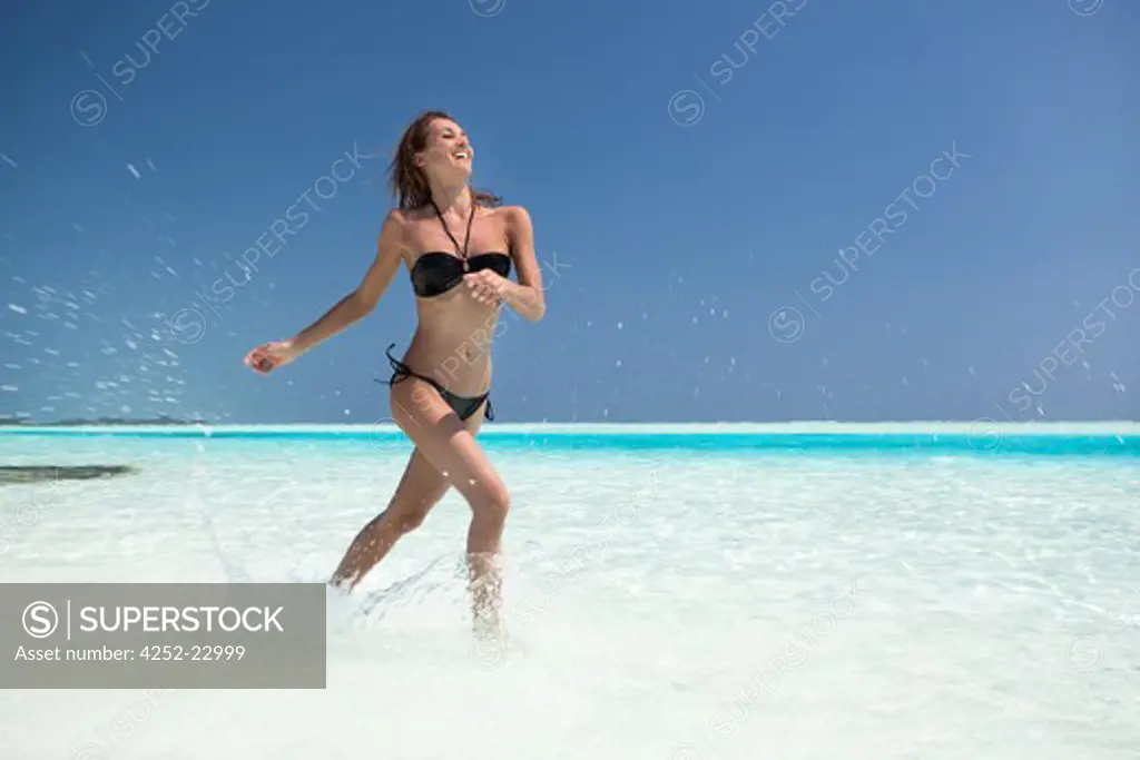 Woman beach energy