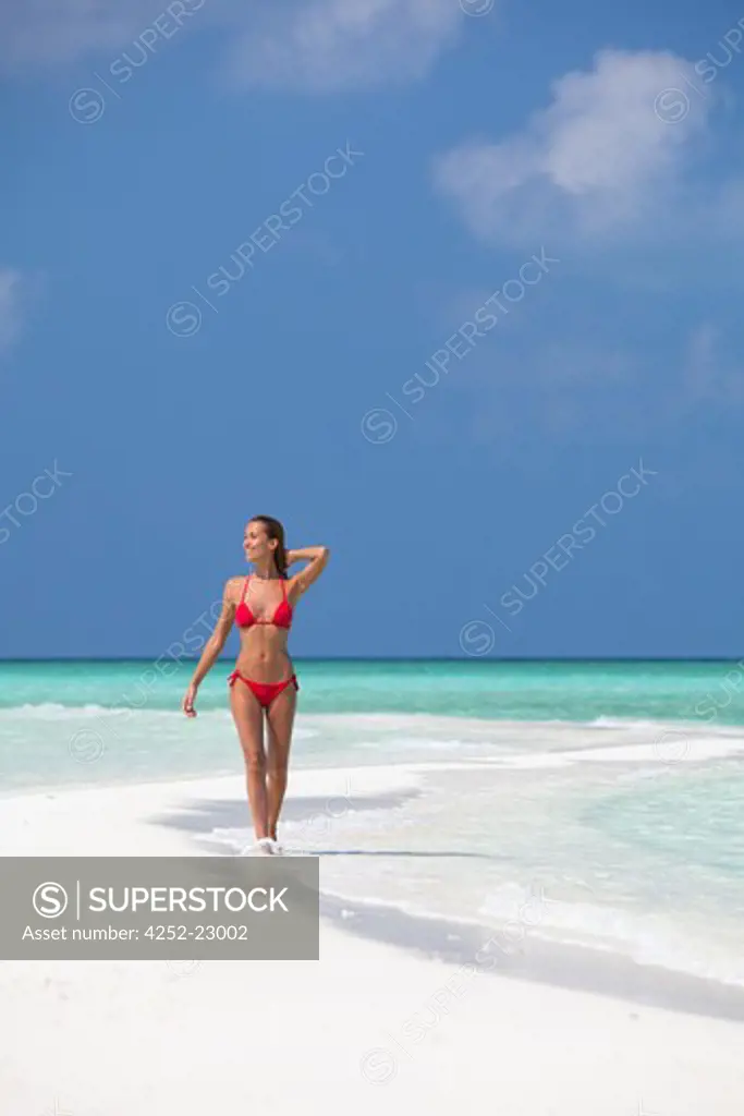 Woman beach holidays
