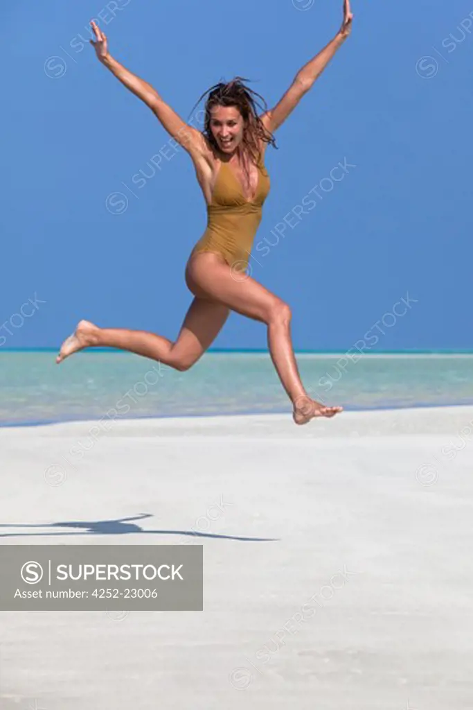 Woman beach energy