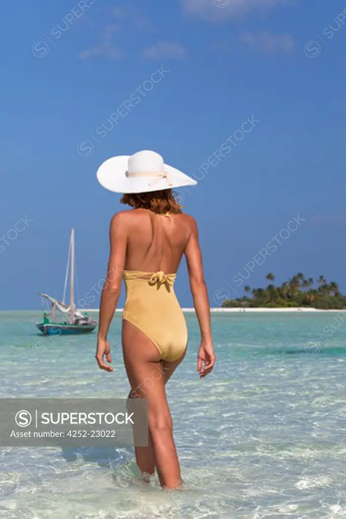 Woman holidays beach