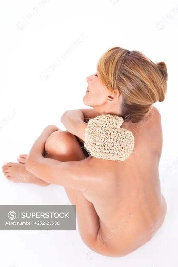 Woman glove exfoliation