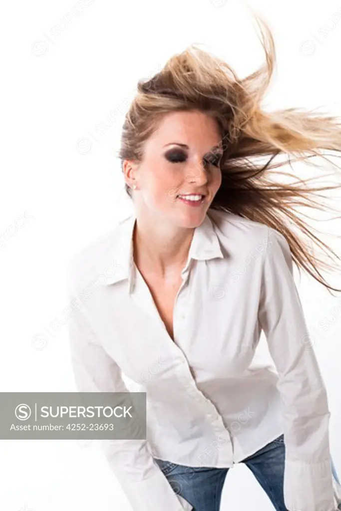 Woman hair wind