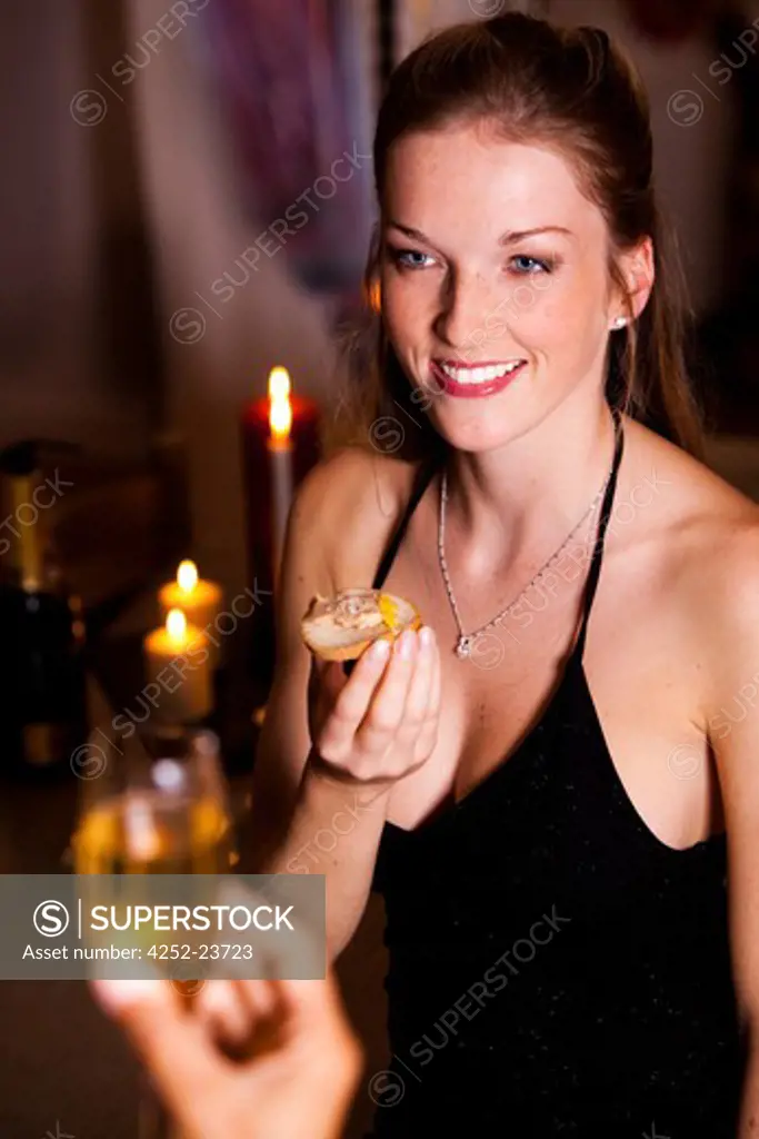 Woman foie gras festivity