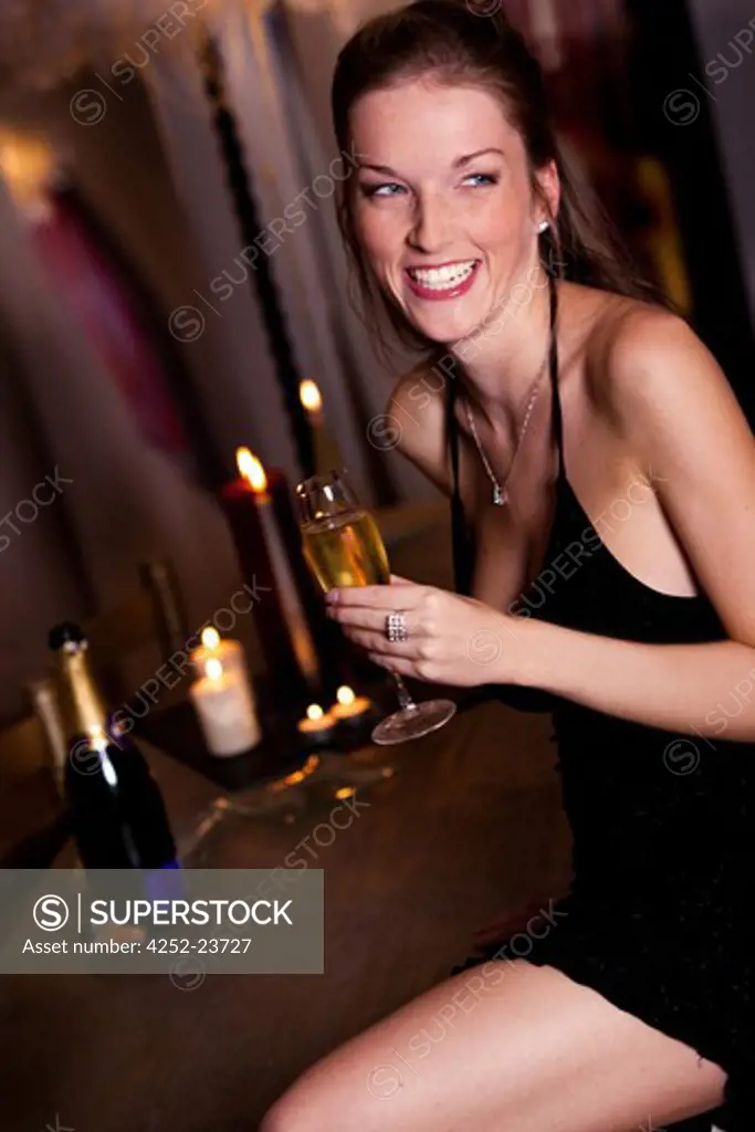 Woman champagne festivity