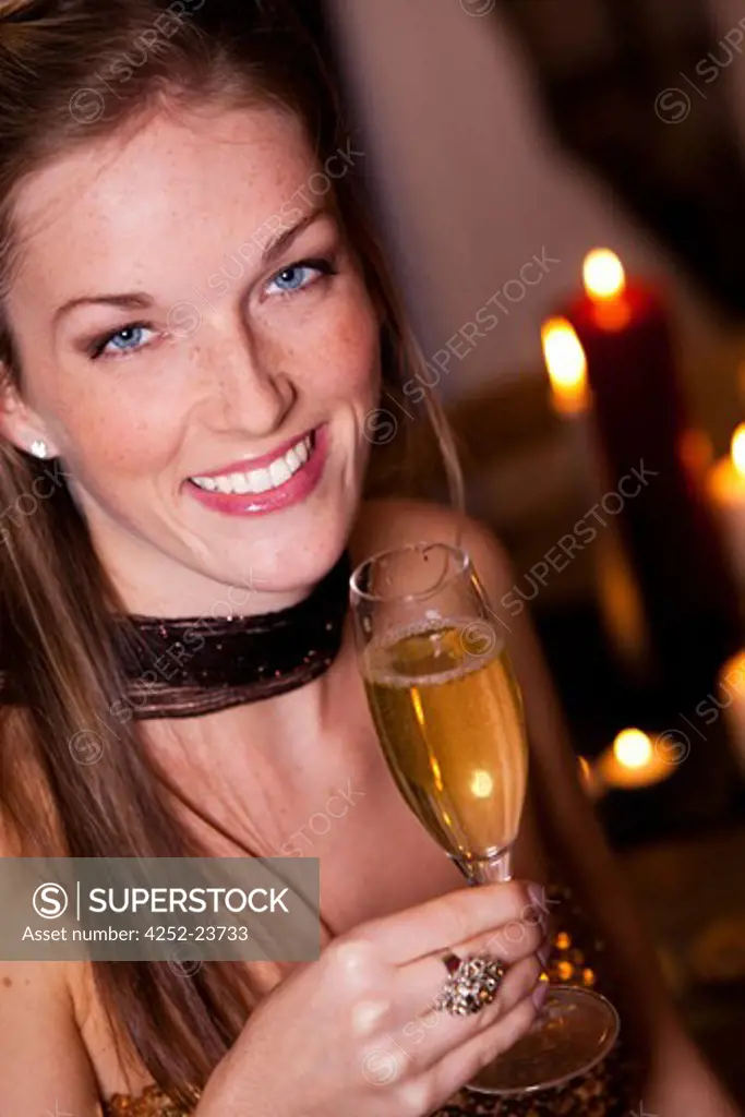 Woman champagne festivity