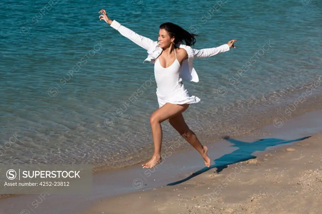 Woman energy beach