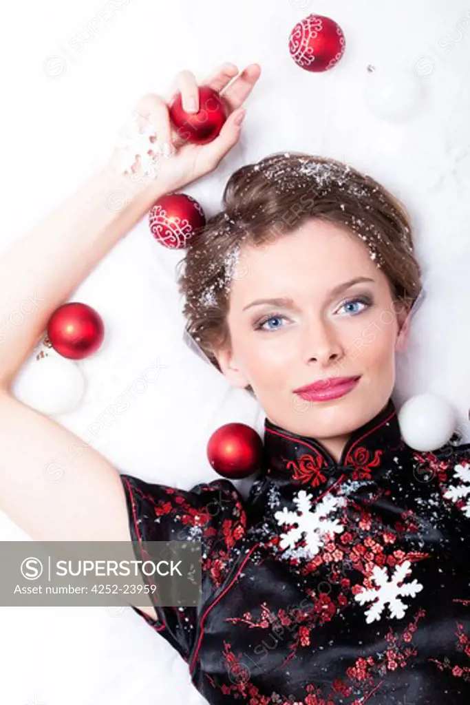 Woman Christmas snowflake