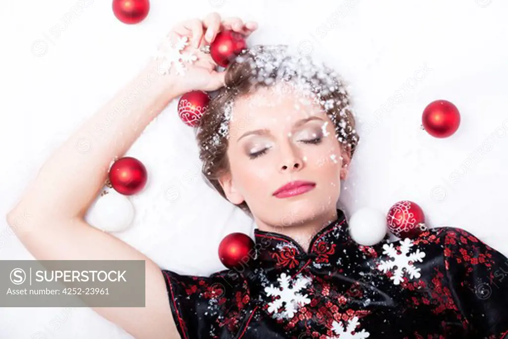 Woman Christmas snowflake