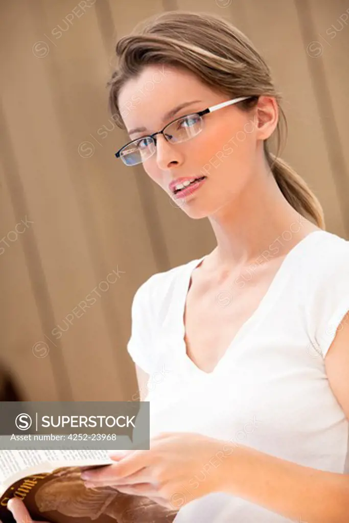Woman reading portrait