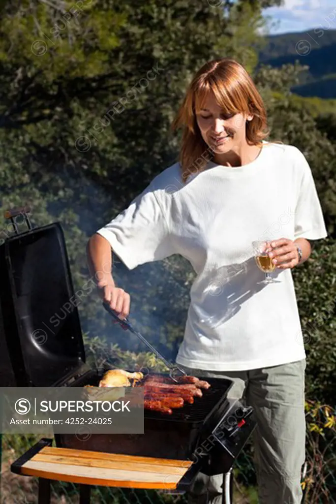 Woman barbecue