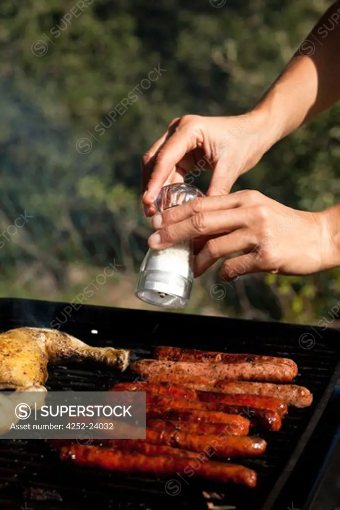 Woman hands barbecue salt