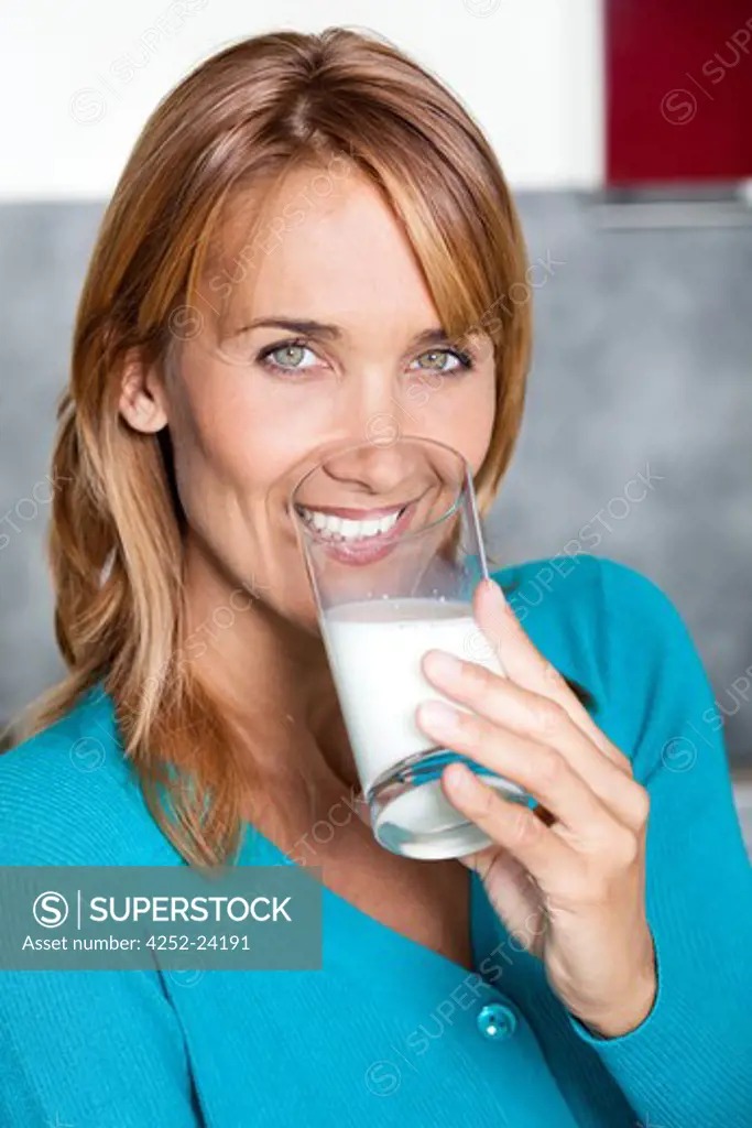 Woman milk glass