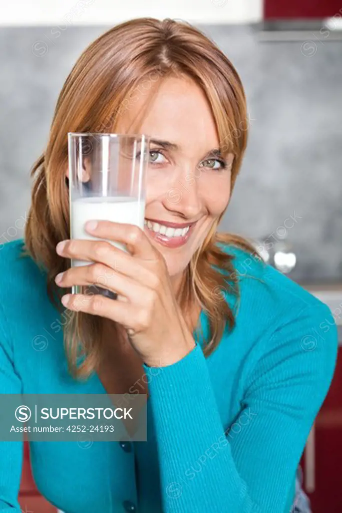 Woman milk glass