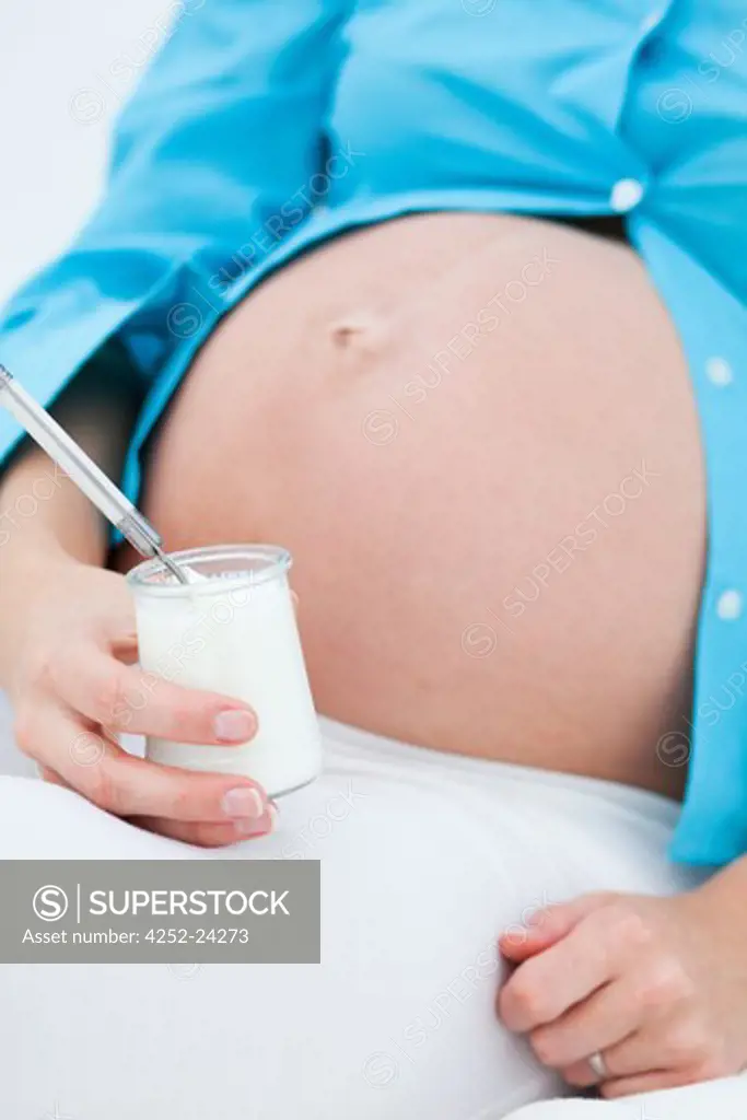 Pregnant woman yoghurt