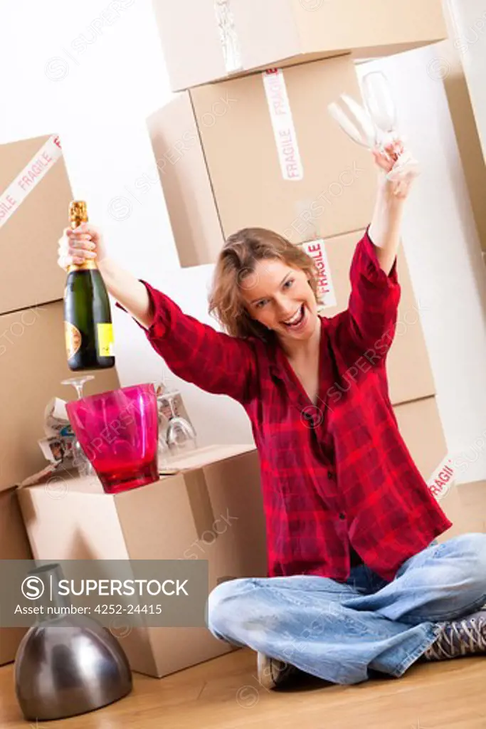 Woman move in happiness