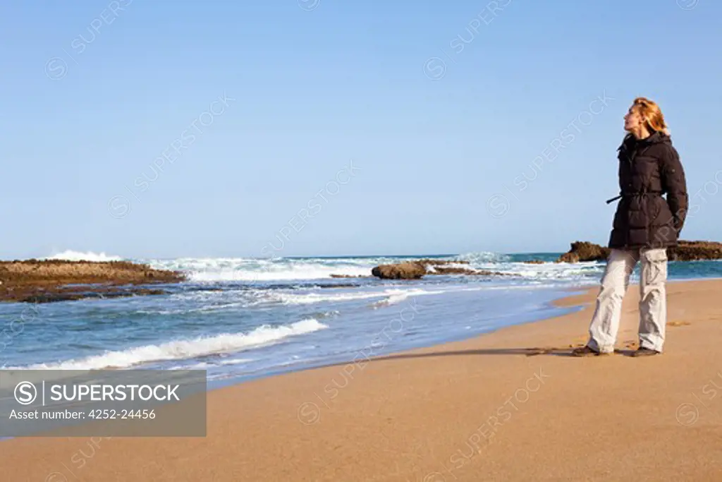Woman Morocco beach