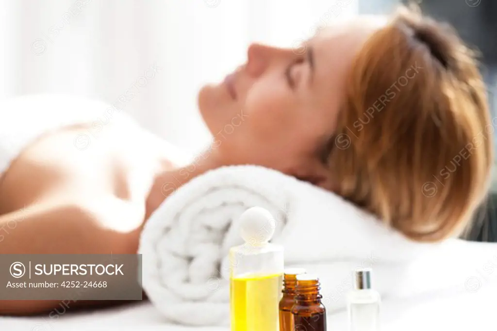 Woman thalassatherapy essential oil