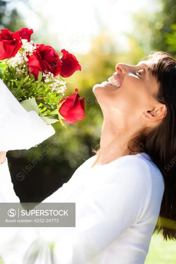 Woman nature bouquet