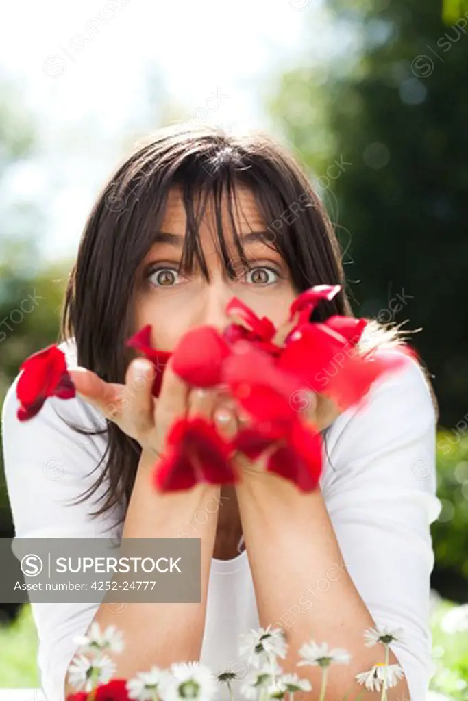 Woman nature petals
