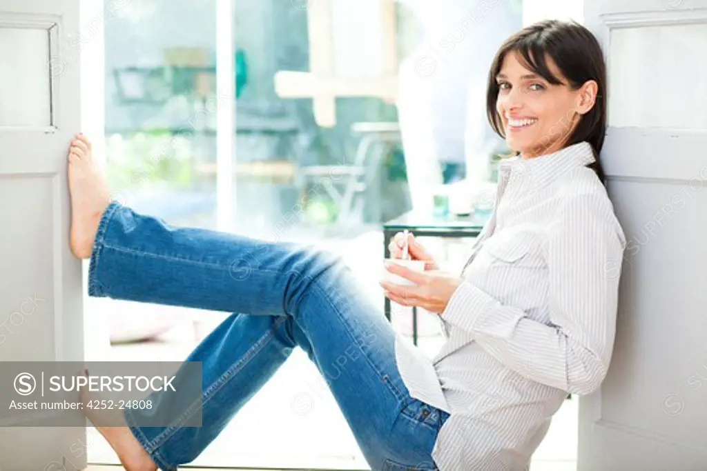 Woman coffee relaxing