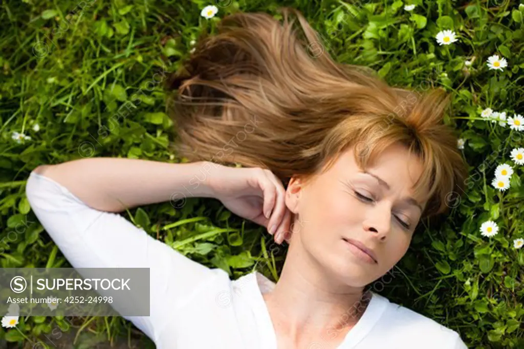 Woman relax nature