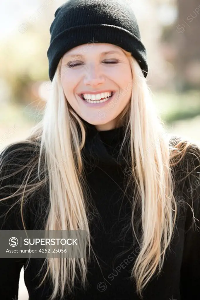 Woman blond winter
