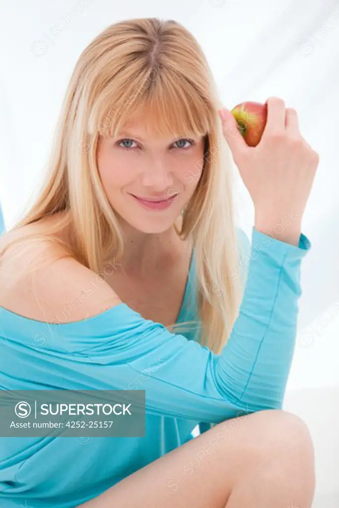 Woman portrait apple