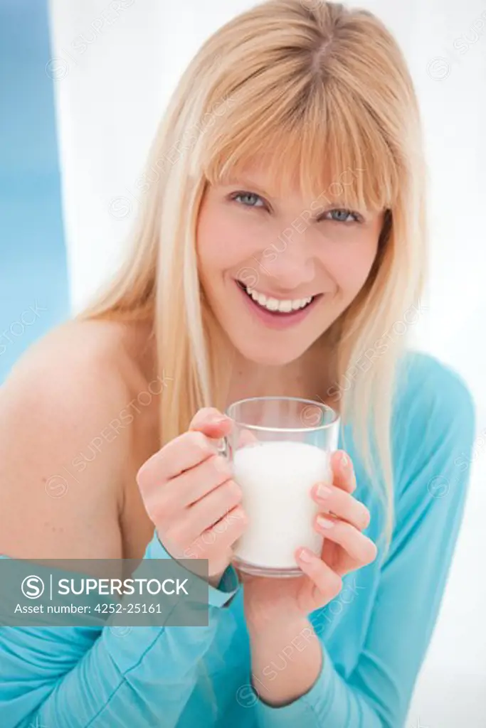 Woman cup milk