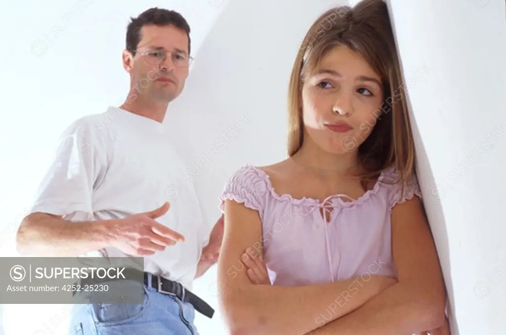 family inside man argument discussion girl father punishment