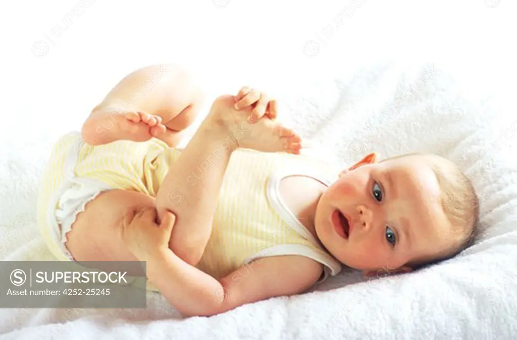 children inside portrait baby bed