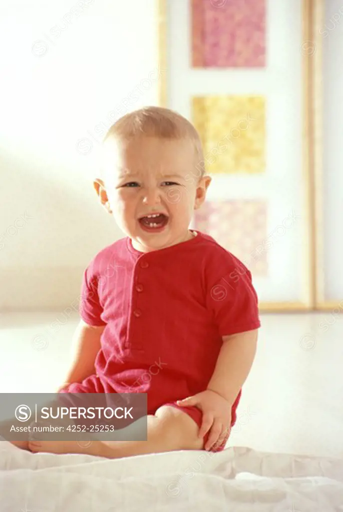 children inside boy portrait baby crying teeth shouting sadness