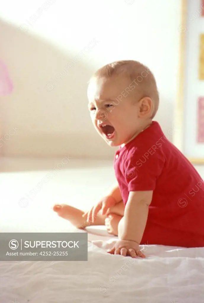 children inside boy portrait baby expression shouting