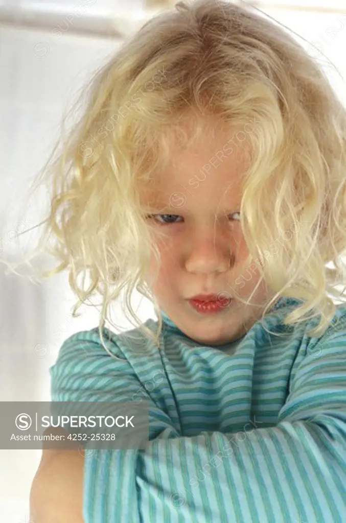 children inside girl portrait expression sulking anger