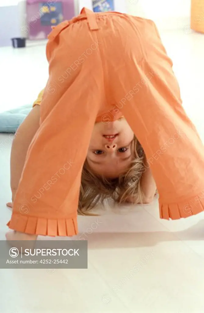 Child somersaults