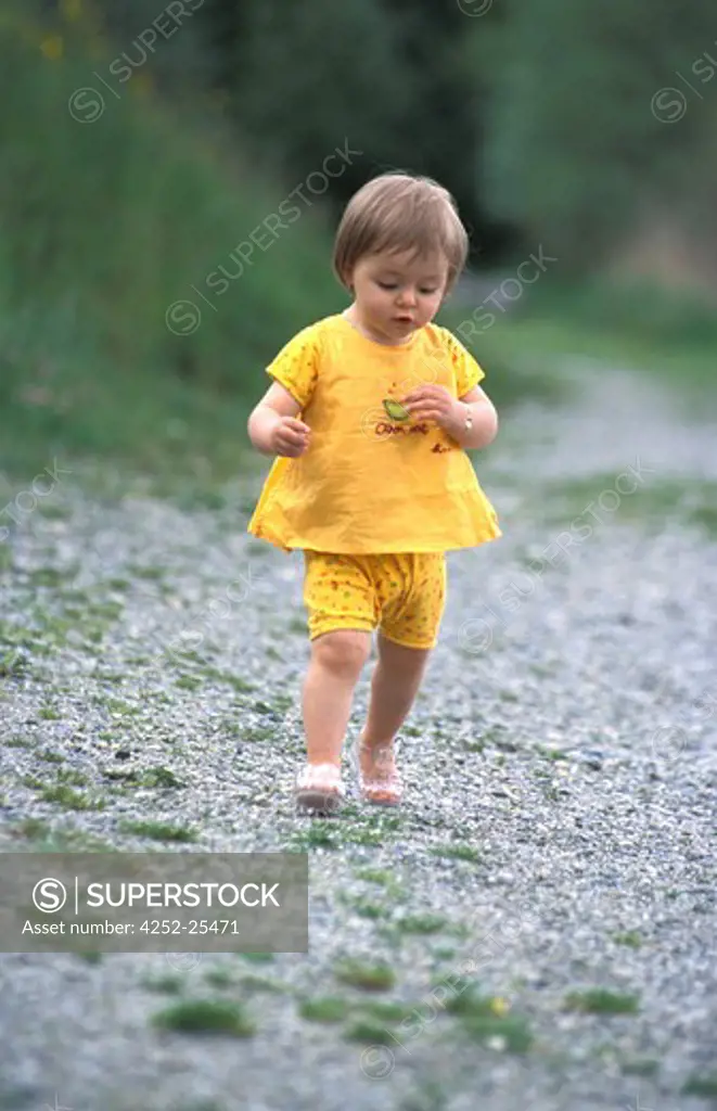 Little girl walking