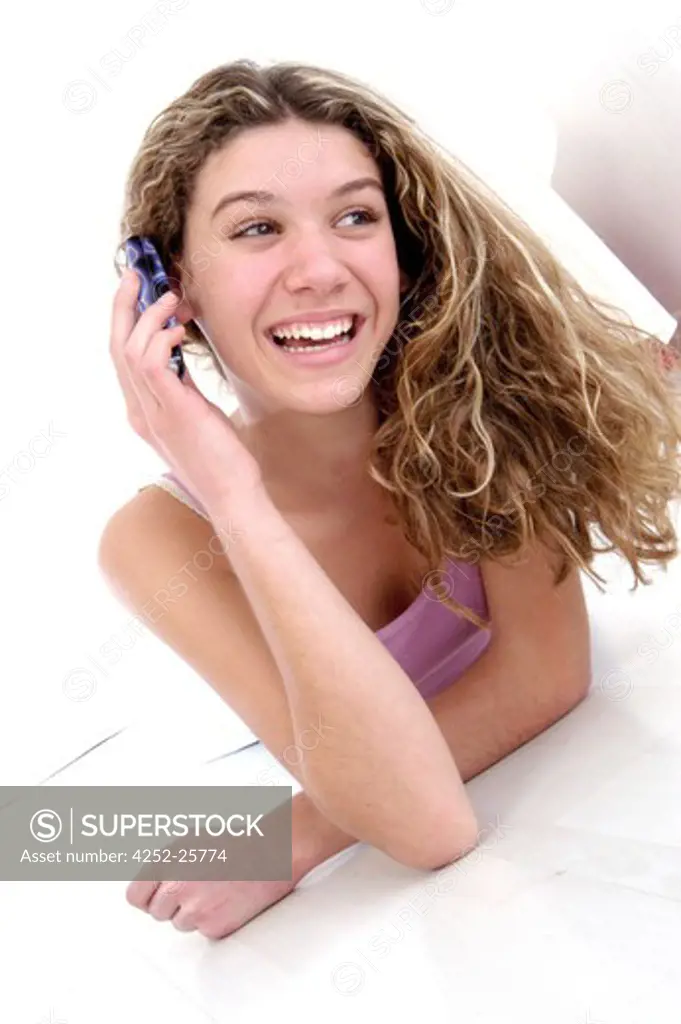 Teenage girl on phone