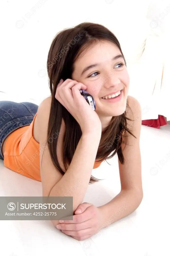 Teenage girl on phone