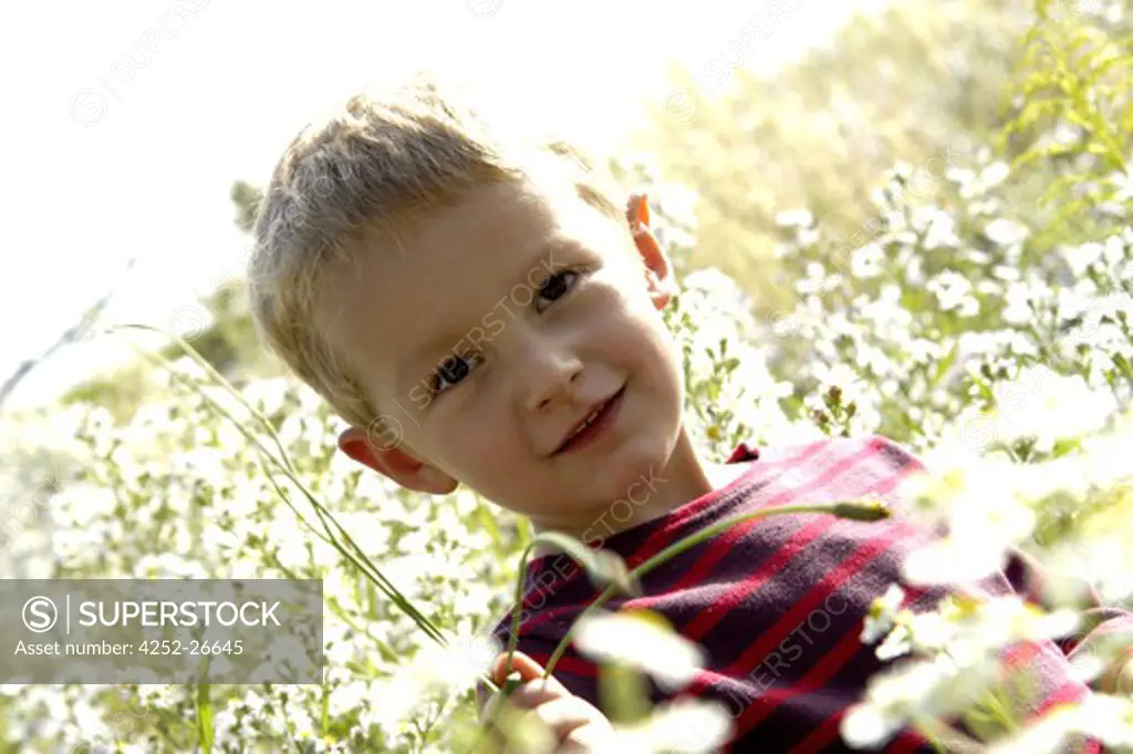 Little boy having fun in the nature