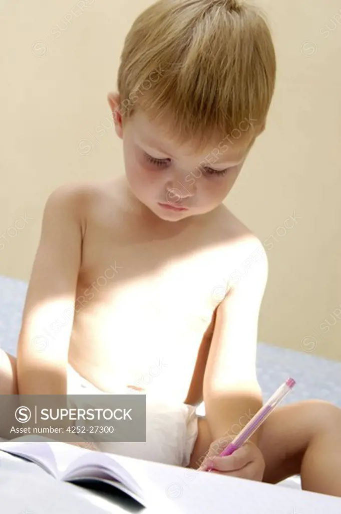 Little boy drawing