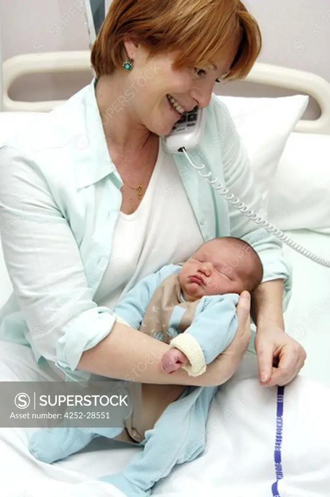 Woman and baby maternity hospital