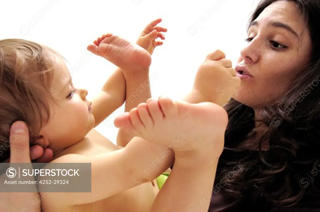 Woman baby tenderness