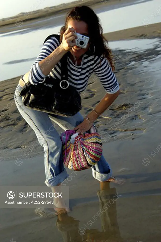 Woman beach photo