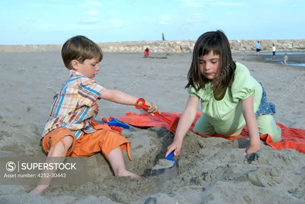 Children playing beach
