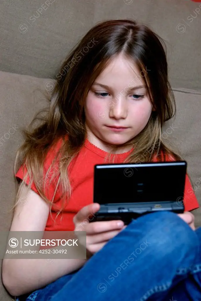 Girl video games console