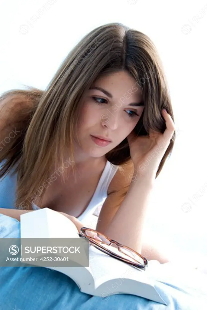 Teenage girl reading